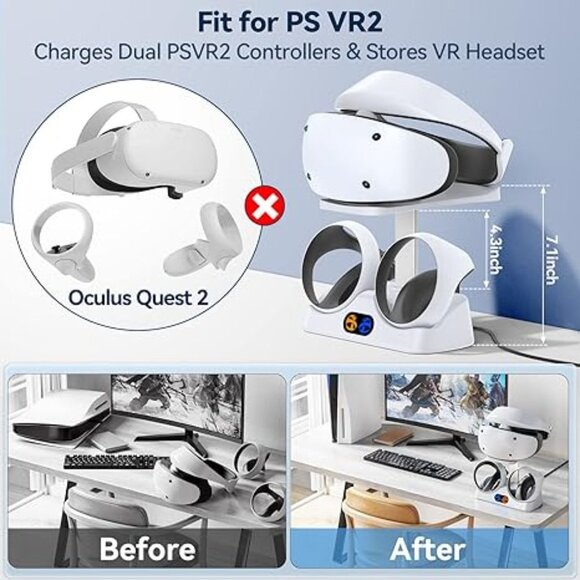Controller Charging Dock for PS5 VR2, PSVR 2 Charging Station *NEW* - Picture 6 of 6